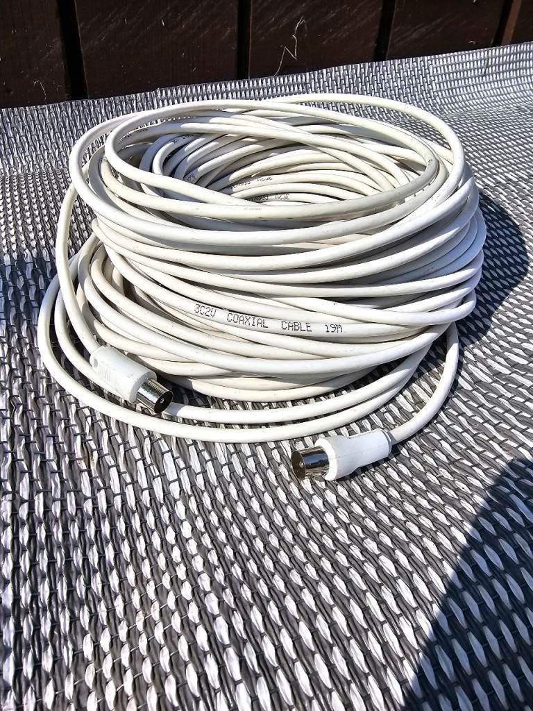 Coax Aerial Cable Male to Male 25 Metre TV Lead Caravan Motorhome 