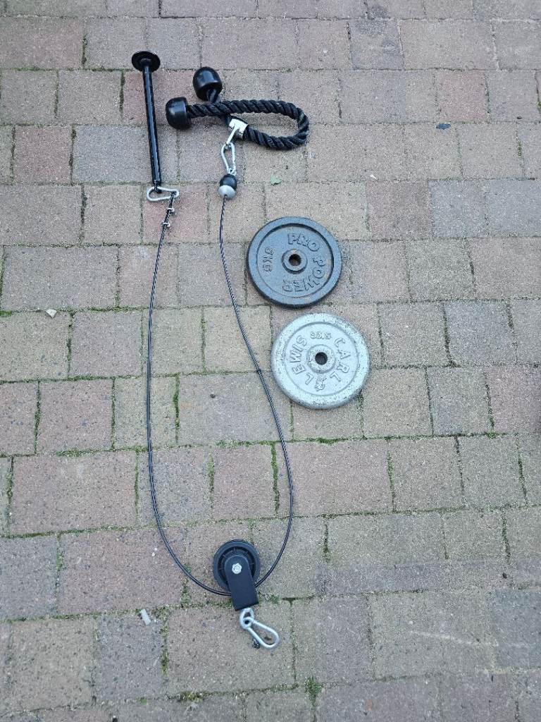 10kg cast iron weight with pulley system and rope