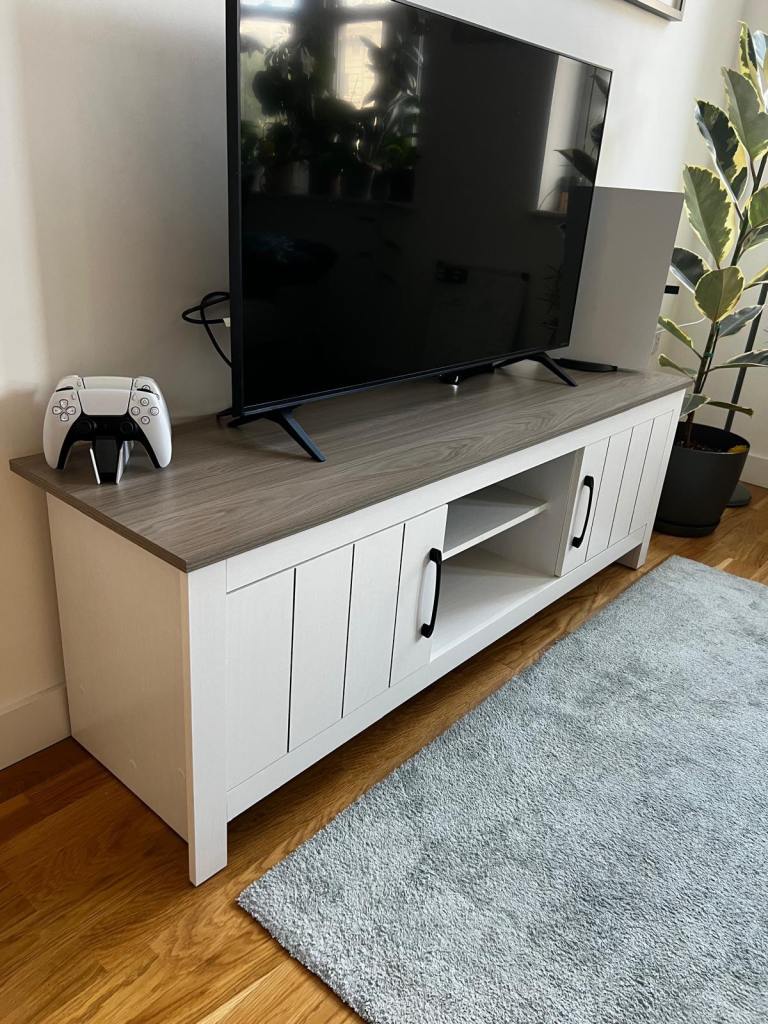 White and Gray TV Cabinet