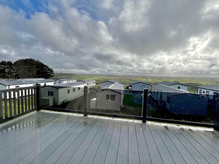 Luxury twin lodge for sale at Newquay Holiday Park, Cornwall TR8 4HS - Excellent condition