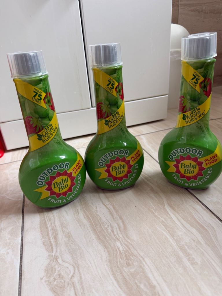 3 Bottles Baby Bio Outdoor Plant Food - Fruit & Vegetables