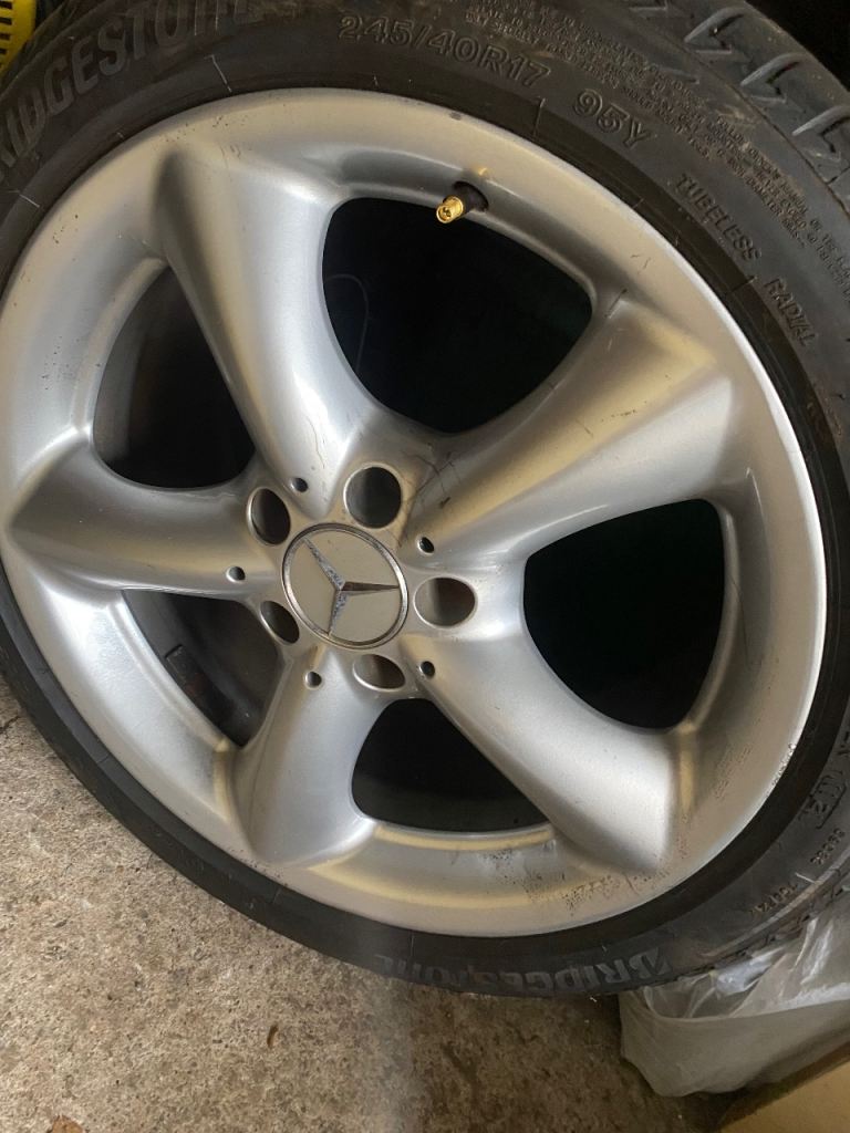Four Mercedes rims and tyres 17” 