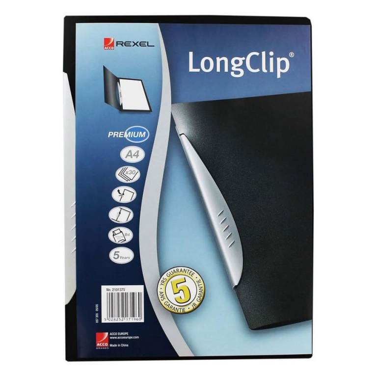 Pack of 100 Clip Files REXEL A4 Clip Files, 30 Sheet Capacity Each, Long Clip