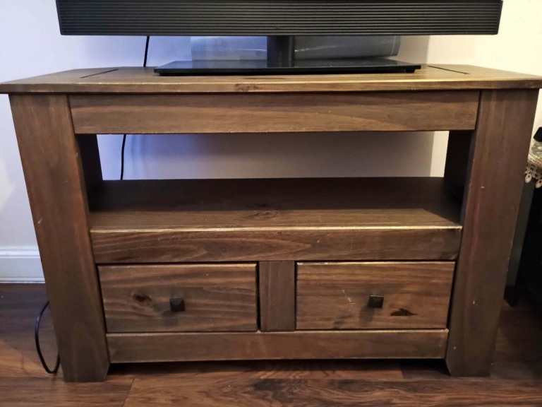 Argos 2 Drawer TV Unit - Dark Pine