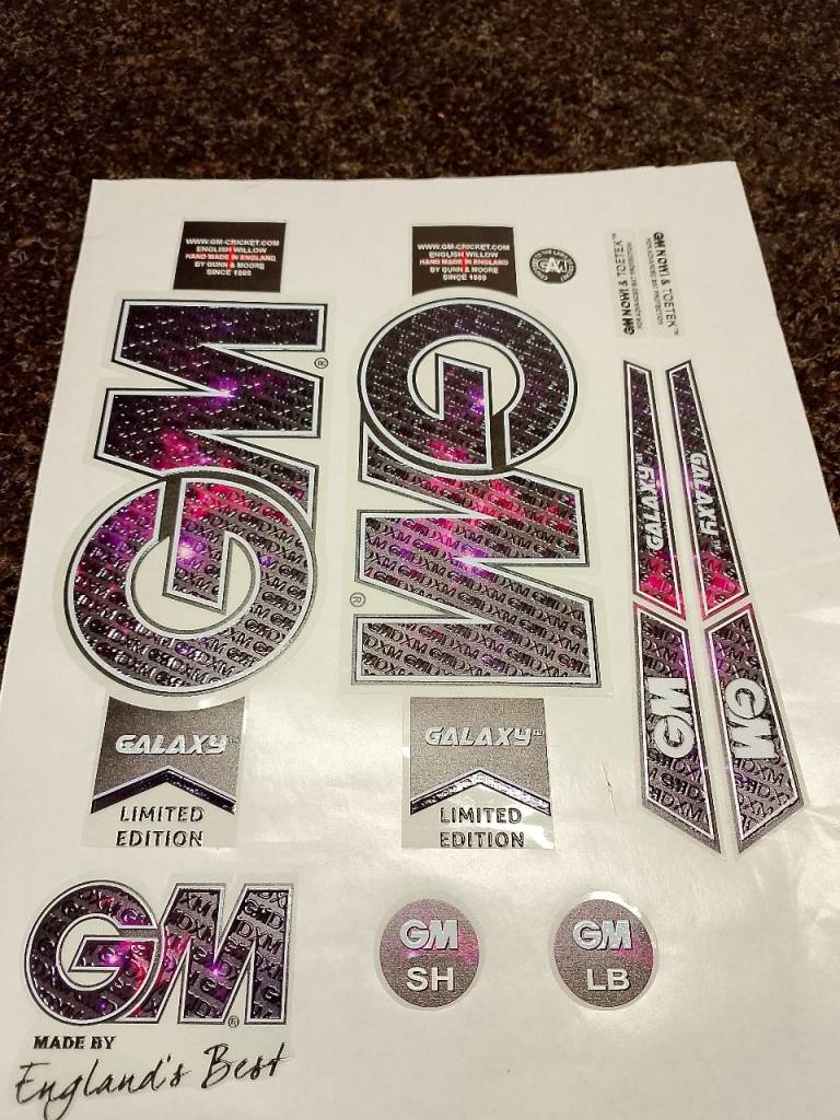 New 2026 GM Cricket Bat Stickers – Galaxy Limited Edition, Brand New