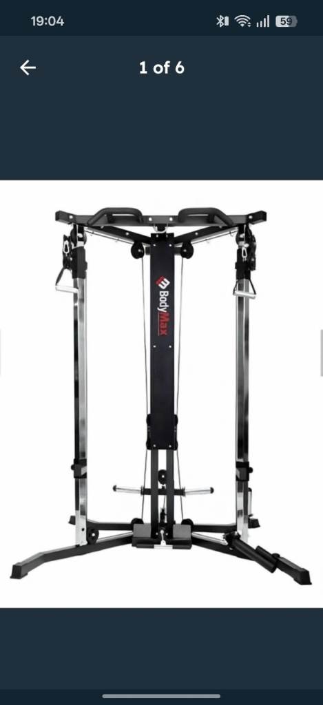 BodyMax Plate loaded Multi gym crossover with squat rack. Including incline bench, preacher 