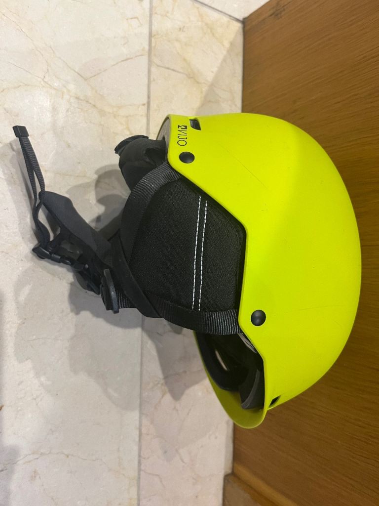 Junior ski helmets, boots and skis