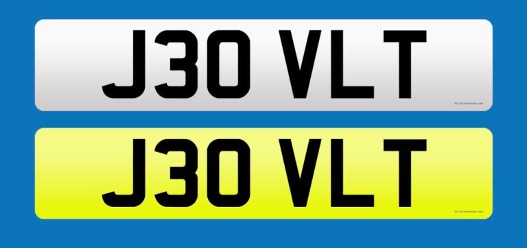 J30 VLT - private registration plate 