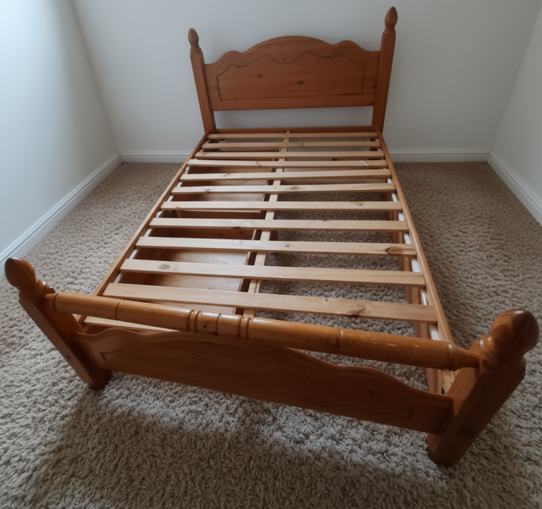 Double Solid Pine Wooden Bed Frame With 2 Drawers and Mattress [SAME DAY DELIVERY AVAILABLE]
