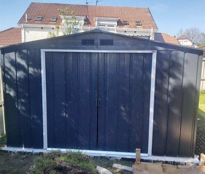 Heavy-Duty Galvanised Steel Garden Shed – Weatherproof, Lockable Outdoor Storage for Tools