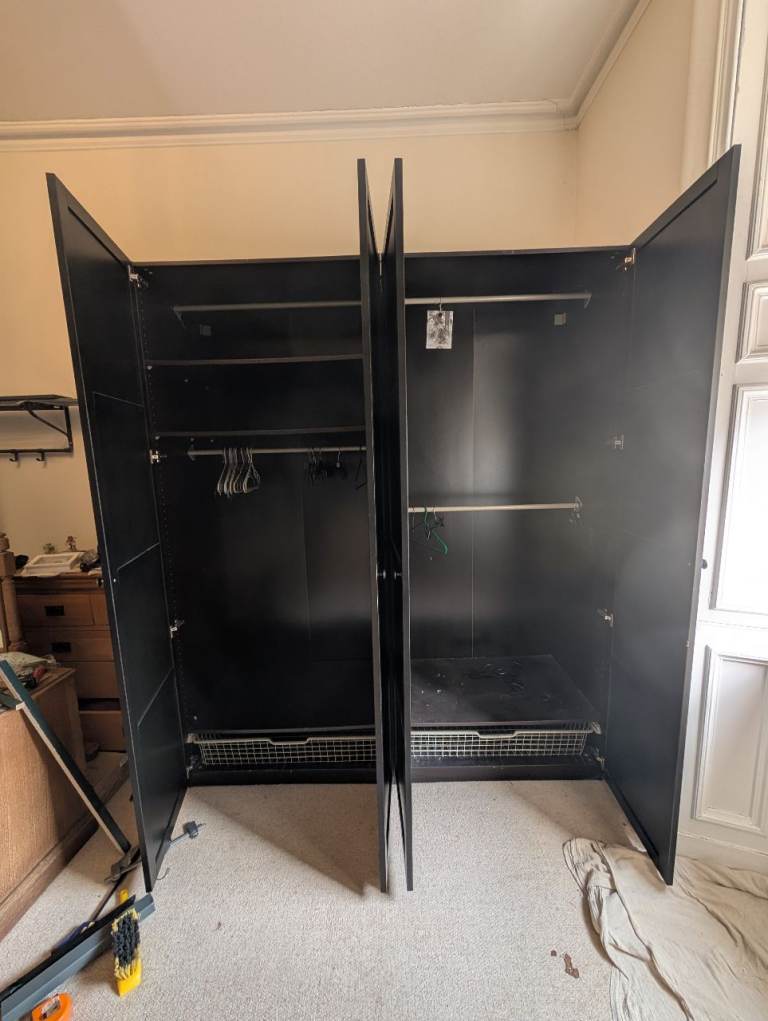 Huge Custom Matte Black IKEA PAX Wardrobe