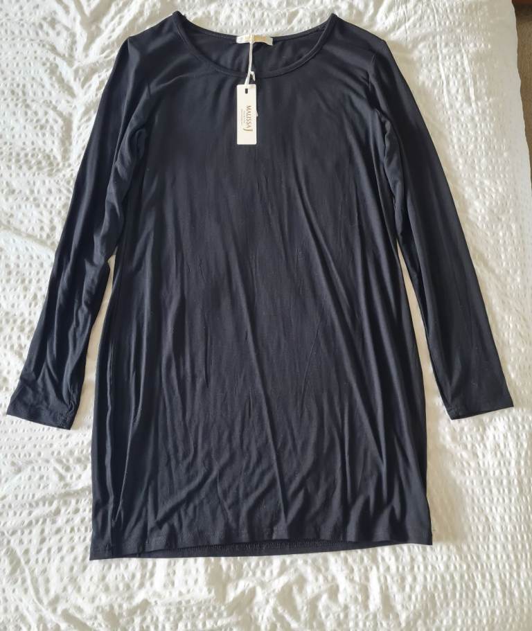Malissa J Black Jersey Tunic Dress Long Sleeve
