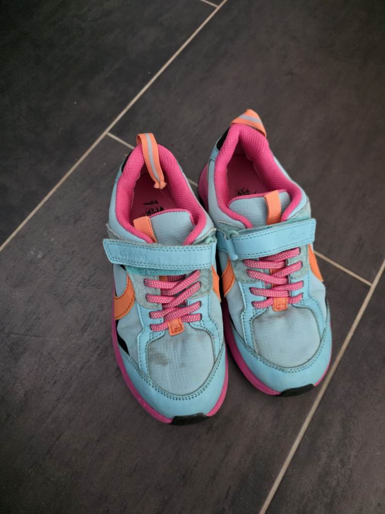 Clarks Kids Trainers UK Size 13 F Fit – Pink & Blue