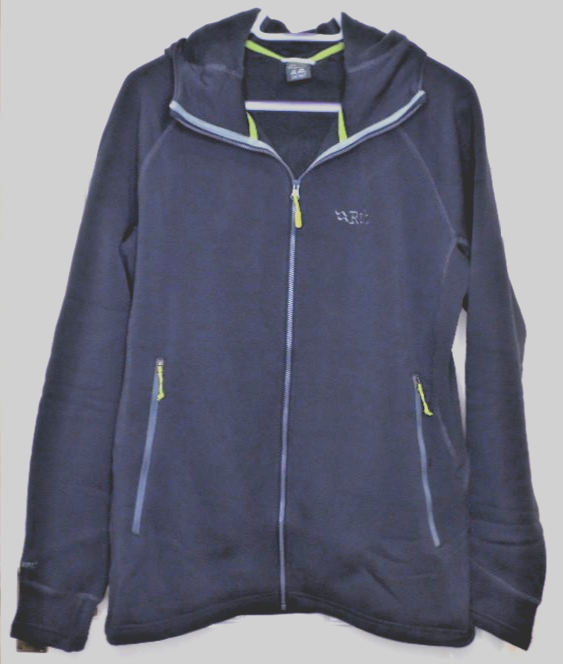 RAB EVOLUTE HOODY GUNMETAL LIME FLEECE SPORT JACKET MENS XXL WIND PROOF V RARE