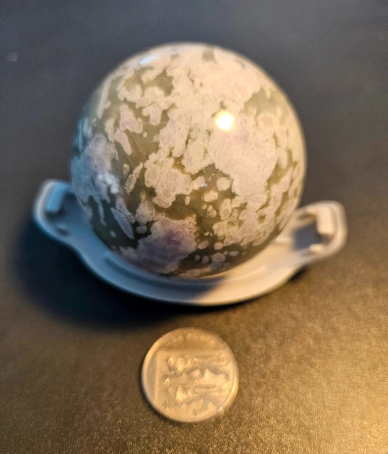 Beautiful Polished Ocean Jasper Sphere – Unique Natural Decor Gemstone