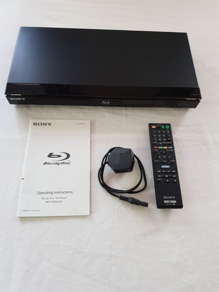 Sony BDP-S360 Blu-ray Disc Player with Remote and Manual