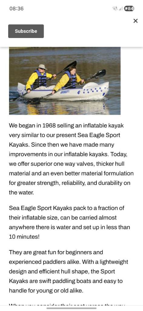 Sea Eagle Inflatable Kayak