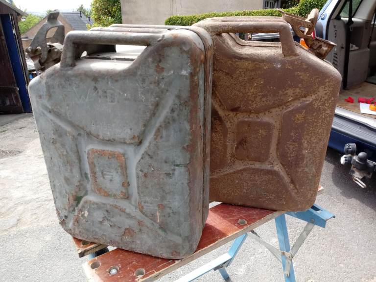 Two 1940"s five gallon jerry cans