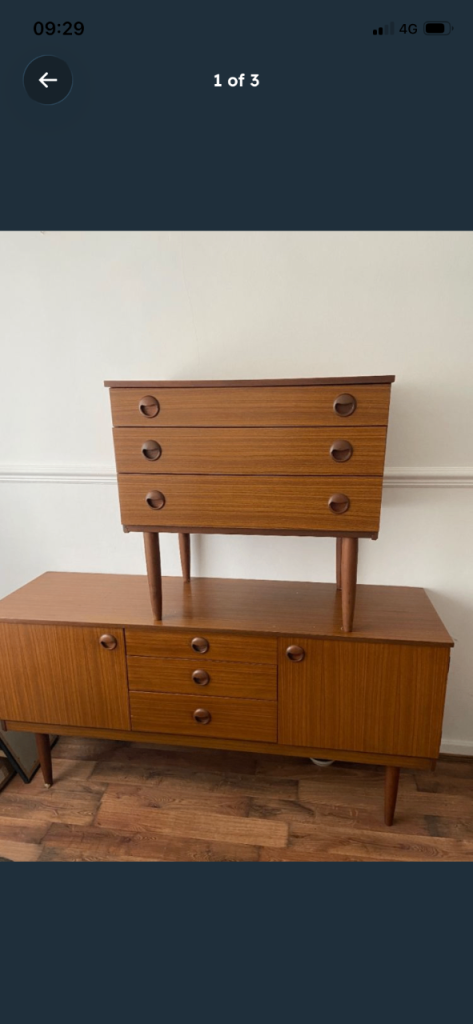 Midcentury Schreiber sideboard and chest of drawers 
