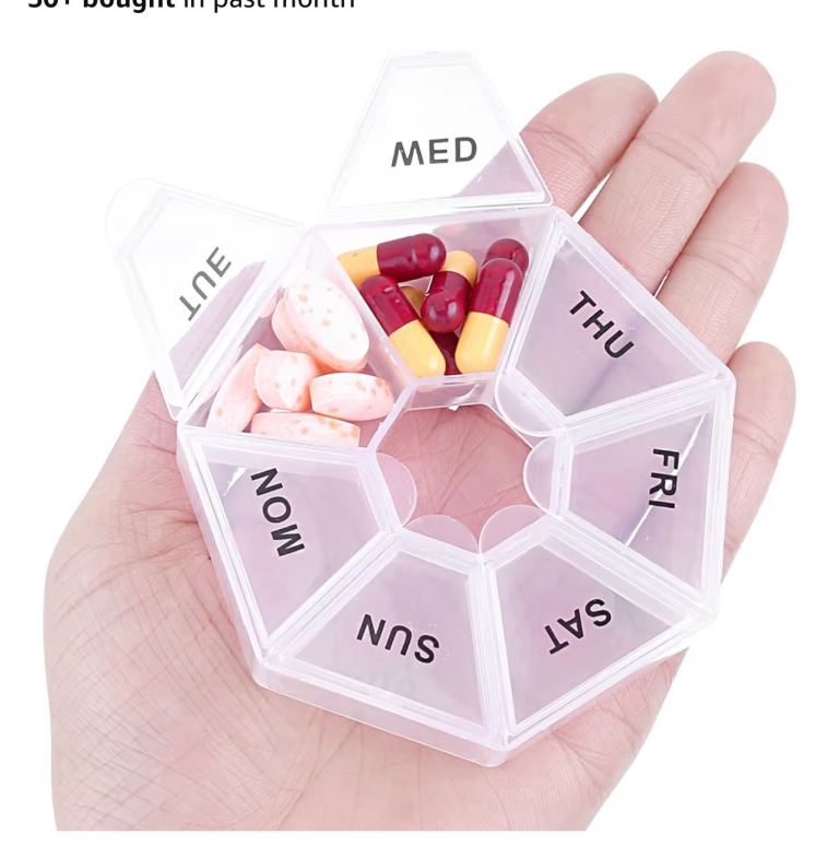 weekly pill box pills  organisers large small sizes 