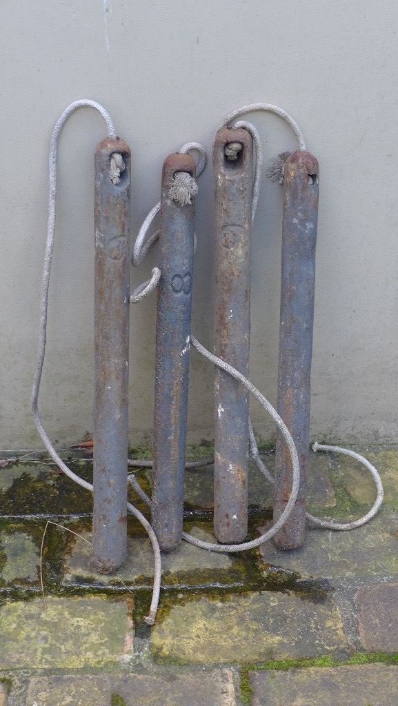 Architectural Salvage: 2 Vintage Antique Victorian Edwardian Cast-Iron SASH WINDOW WEIGHTS. 
