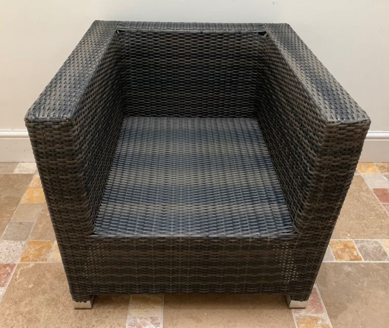 Wicker patio armchair 