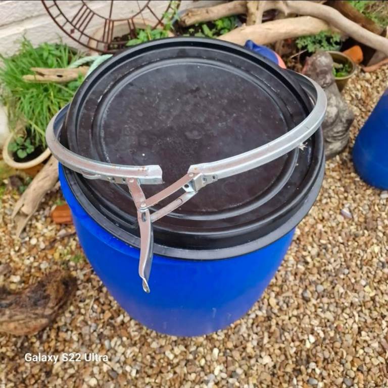 Blue barrel container shipping storage allotment Africa Caribbean