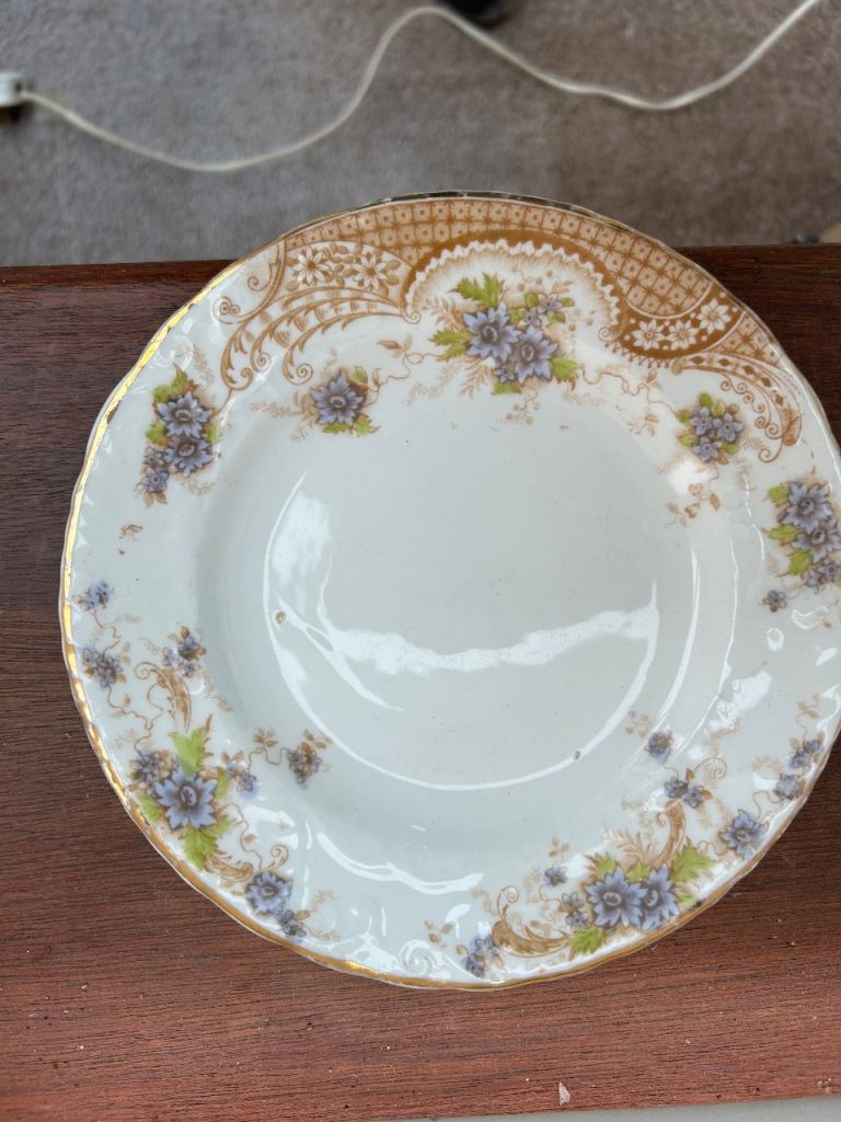 Vintage Royal Chelsea Gilded Flower Plate