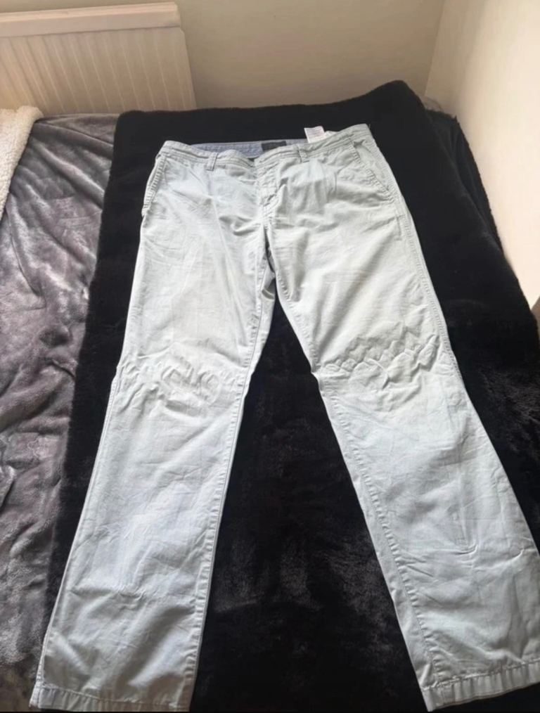 Man by Tchibo Men's Grey Cotton Trousers - Size 54, Good Condition