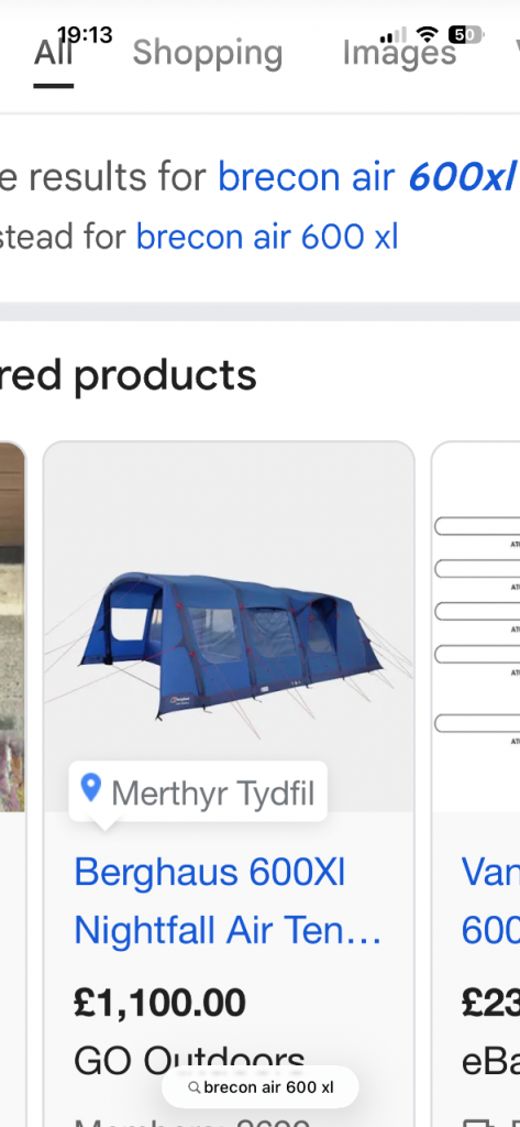 Tent berghaus 600xl