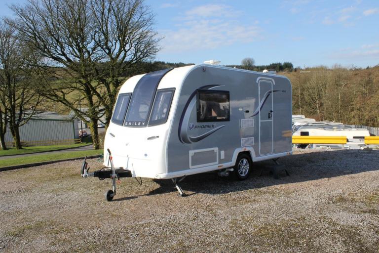 2021 Bailey Phoenix + 420 Compact 2 Berth Touring Caravan, Silver Sides & Mover 
