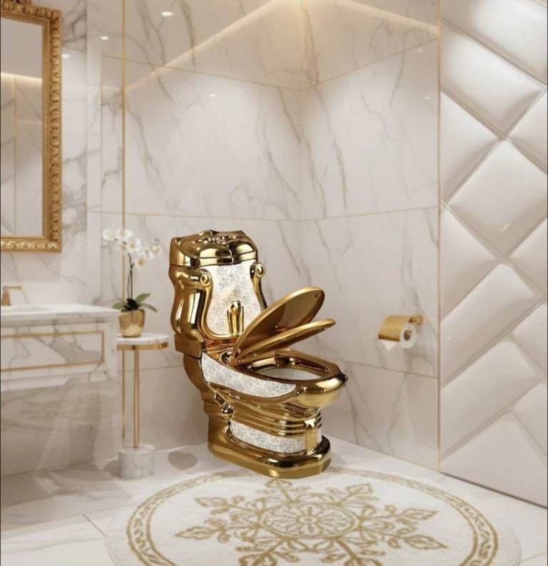 Luxury Bathroom Toilet. DUBAI Golden Split Piece Quality Toilet