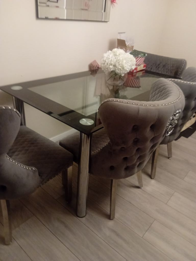 Glass dining table