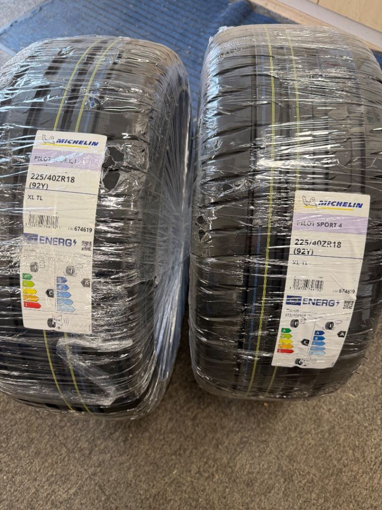 2 x michelin pilot sport 4 brand new 225 40 18