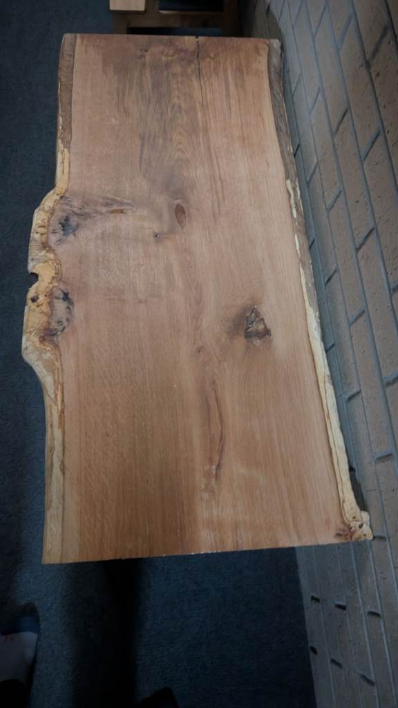 Solid oak live edge coffee table