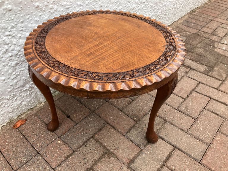Indian Carved Teak Coffee Table 