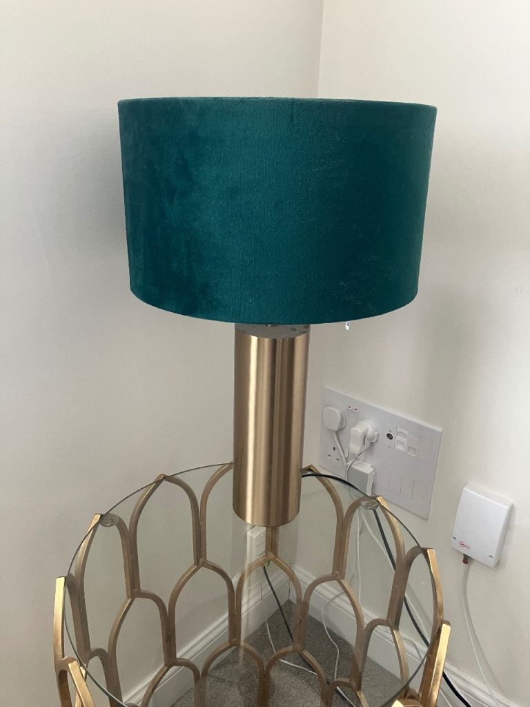 Green & Gold Touch Table Lamp with Matching Lampshade