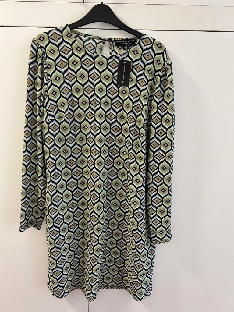 Dorothy Perkins Polo Long Sleeve Shift Dress - Multicoloured, New with Tags
