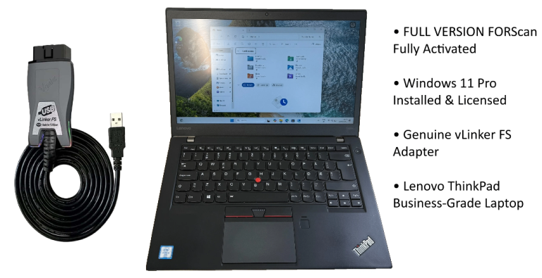 Ford Diagnostic Laptop Full Forscan with License Vlinker Plug & Play W10