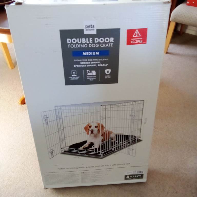 Pets at Home Medium Double Door Folding Dog Crate