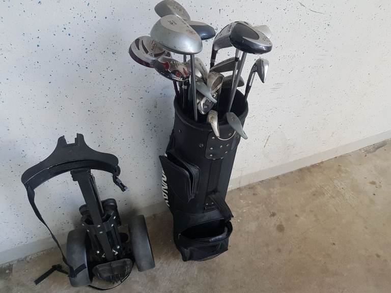 Golf clubs, bags and trolley. Bargain 