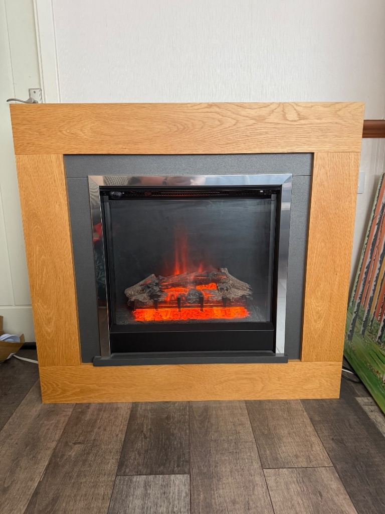 Be Modern Brandon Natural Freestanding Electric Fire Suite