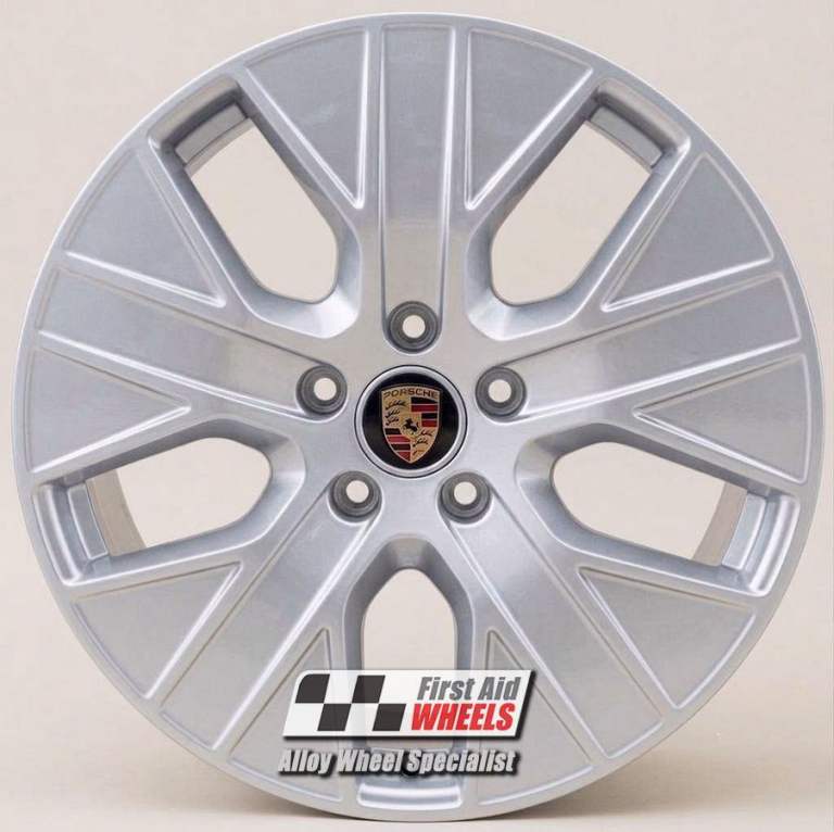 R617S Swap PORSCHE TAYCAN 4X 20'' GENUINE TURBO AREO BRIGHT SILVER ALLOY WHEELS