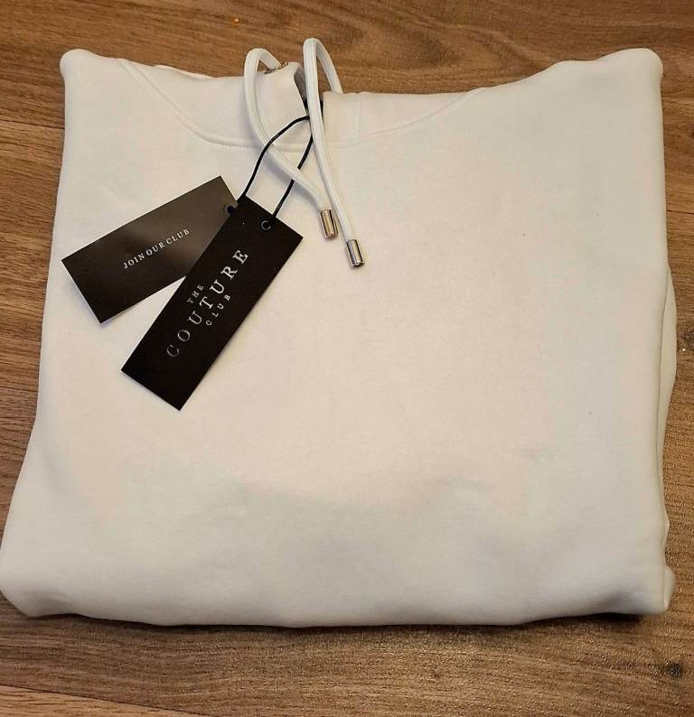 The Couture Club, White Hoodie, Small, (RRP £55 - £80)