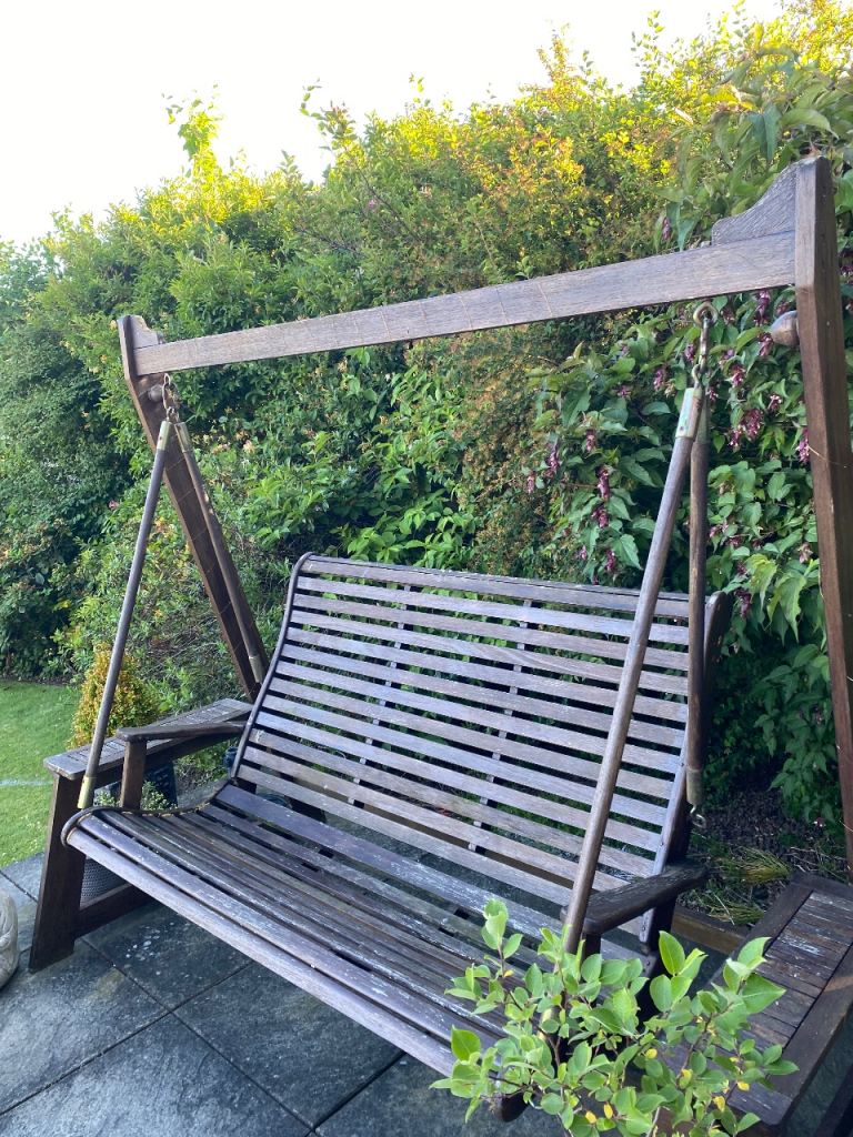 Wooden Garden Swing Bench – Good Condition