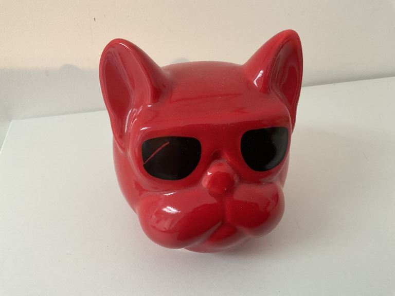 Dog with sunglasses piggy bank