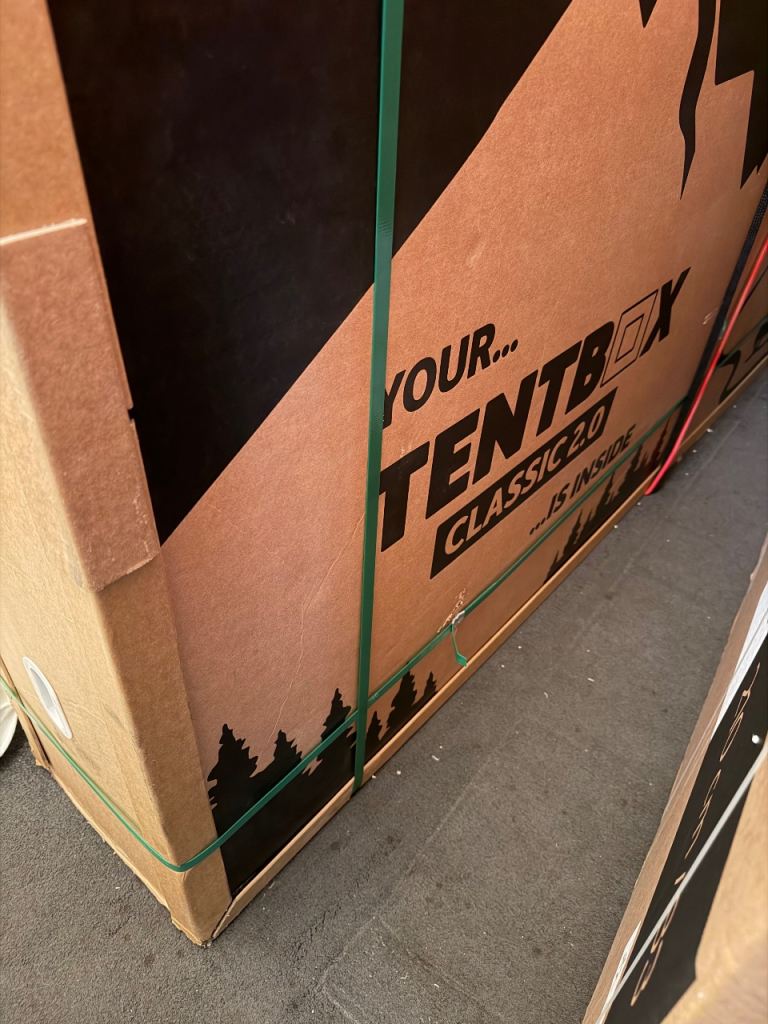 Tent box with kitchen box and 2 tent box sleeping bsgs 