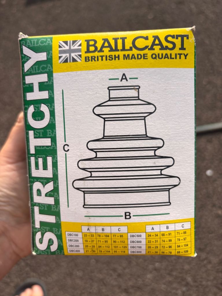 Bailcast Stretchy Duraboot Driveshaft Joint CV Boot Kit Gaiter Cone DBC200