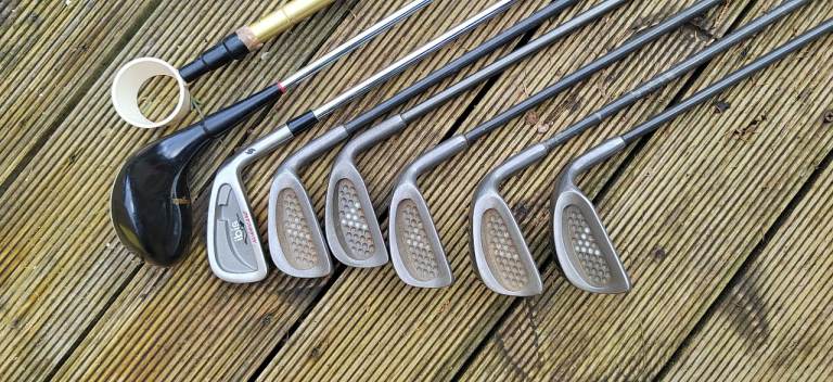 GOLF CLUBS with BALL RETRIEVER