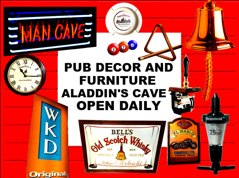 OPEN EVERY DAY: VINTAGE PUB & HOME BAR ALADDIN'S CAVE: - MICROPUB, SHED, MAN OR WOMAN CAVES
